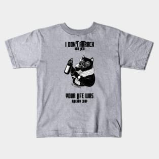 Sarcastic Black Cat “I Dont Attrack Bad Luck, Your Life Was Already Crap” Kids T-Shirt